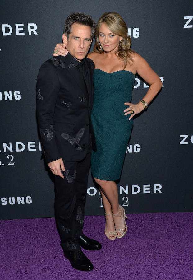 Ben Stiller y Christine Taylor en el estreno de 'Zoolander No2' en Nueva York