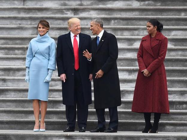 Melania y Donald Trump posan junto a Barack y Michelle Obama/GTRES