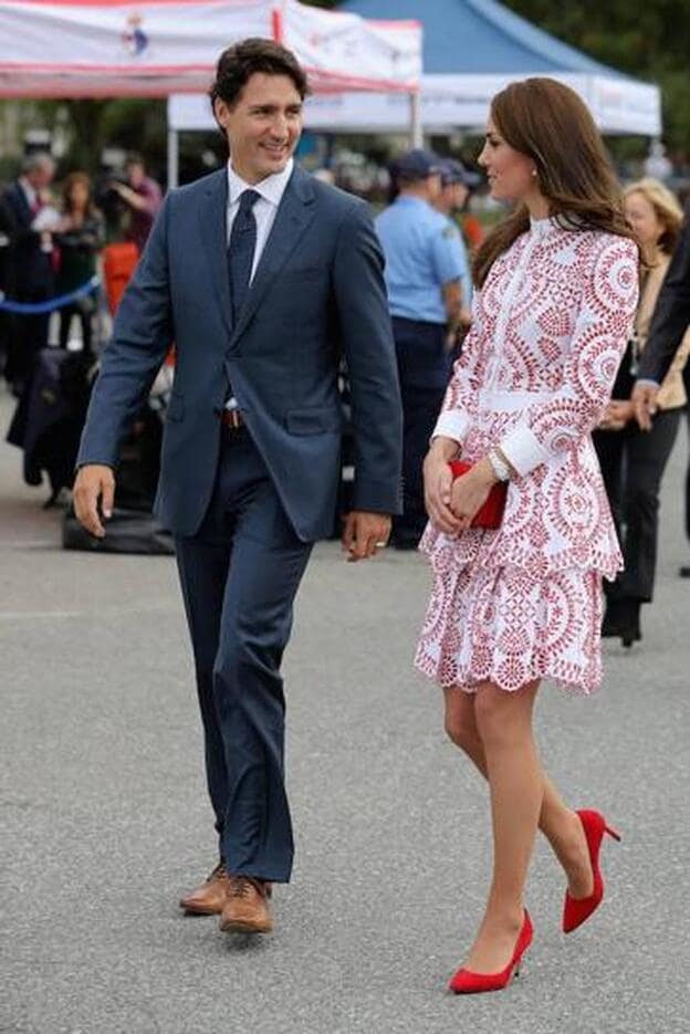 Justin Trudeau junto con Kate Middleton