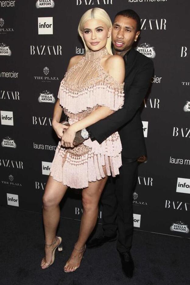 Kylie Jenner y Tyga en una de sus apariciones públicas./gtres.