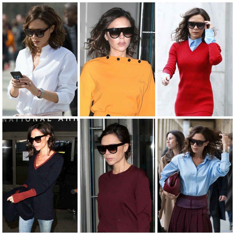 Los looks clónicos de Victoria Beckham: gafas de sol cuadradas