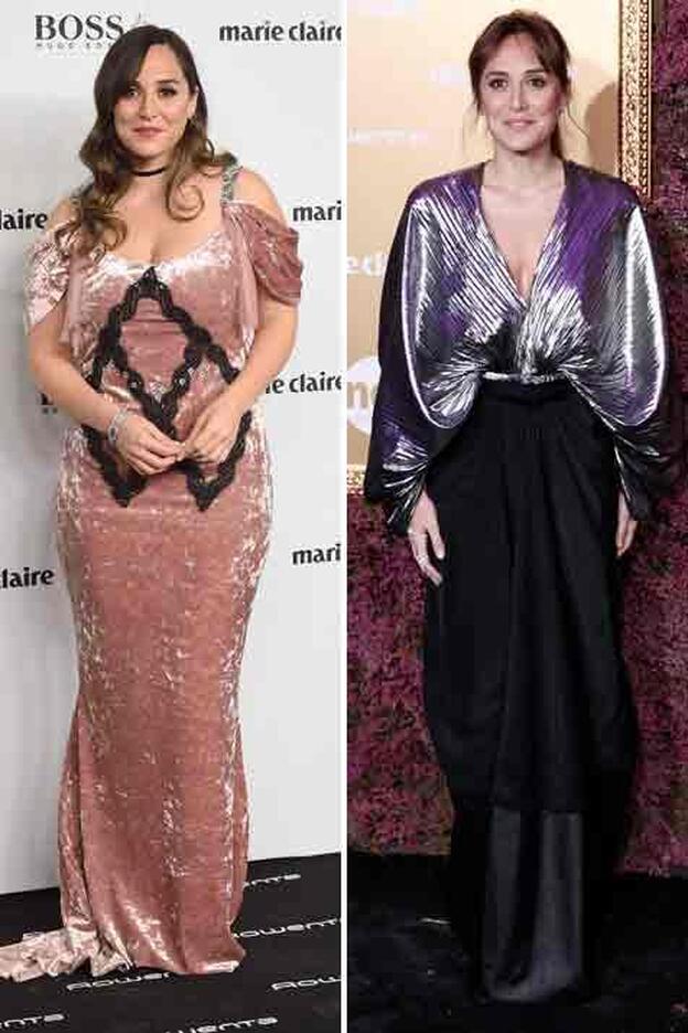 A la izquierda, Tamara Falcó en los Prix de la Moda de Marie Claire de 2016. A la derecha, este miércoles en el mismo evento./gtres.