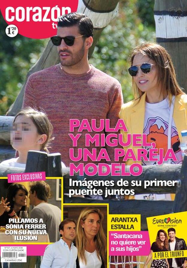 Paula Echevarría, su hija y Miguel Torres, protagonistas de nuestra portada esta semana con su escapada malagueña en el puente de mayo./'corazón'.