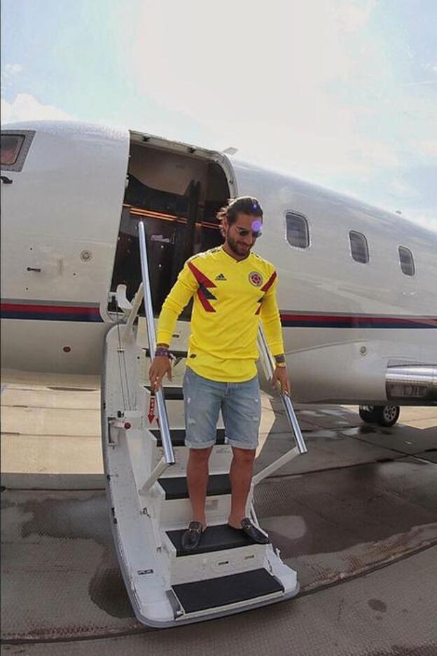 Maluma con la camiseta de Colombia en el Mundial de Rusia 2018./instagram.