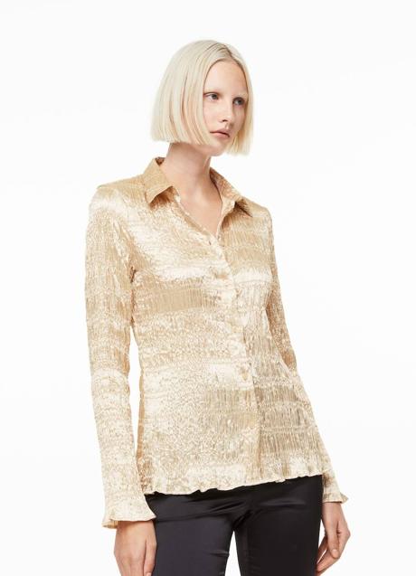 Blusa satinada fruncida