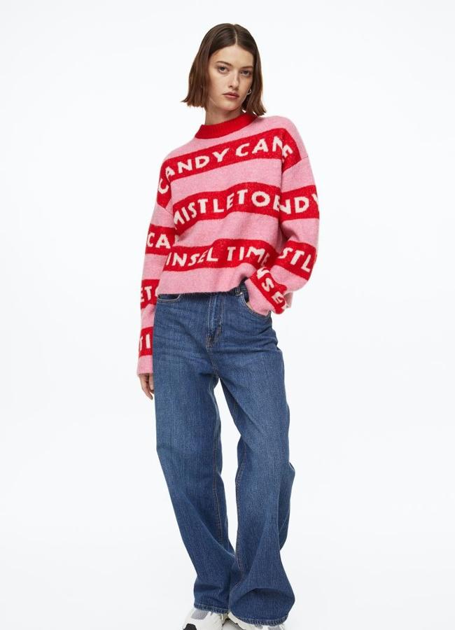 Jersey oversize en punto de jacquard de H&M, 29,99 euros.