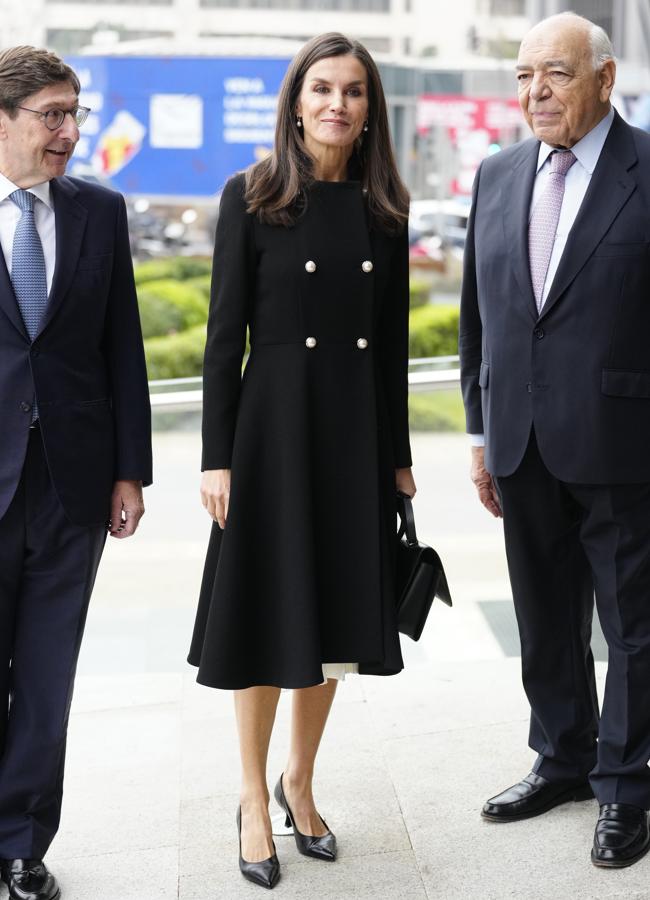 La reina Letizia con un abrigo de Carolina Herrera. / LIMITED PICTURES