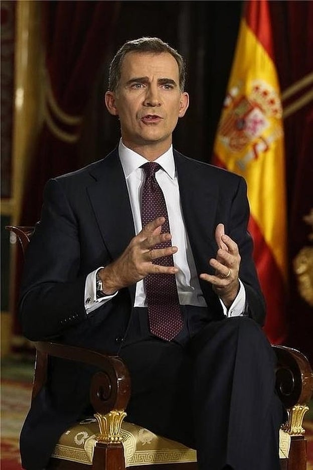 El rey Felipe Vi durante su discurso el día de Nochebuena./gtres