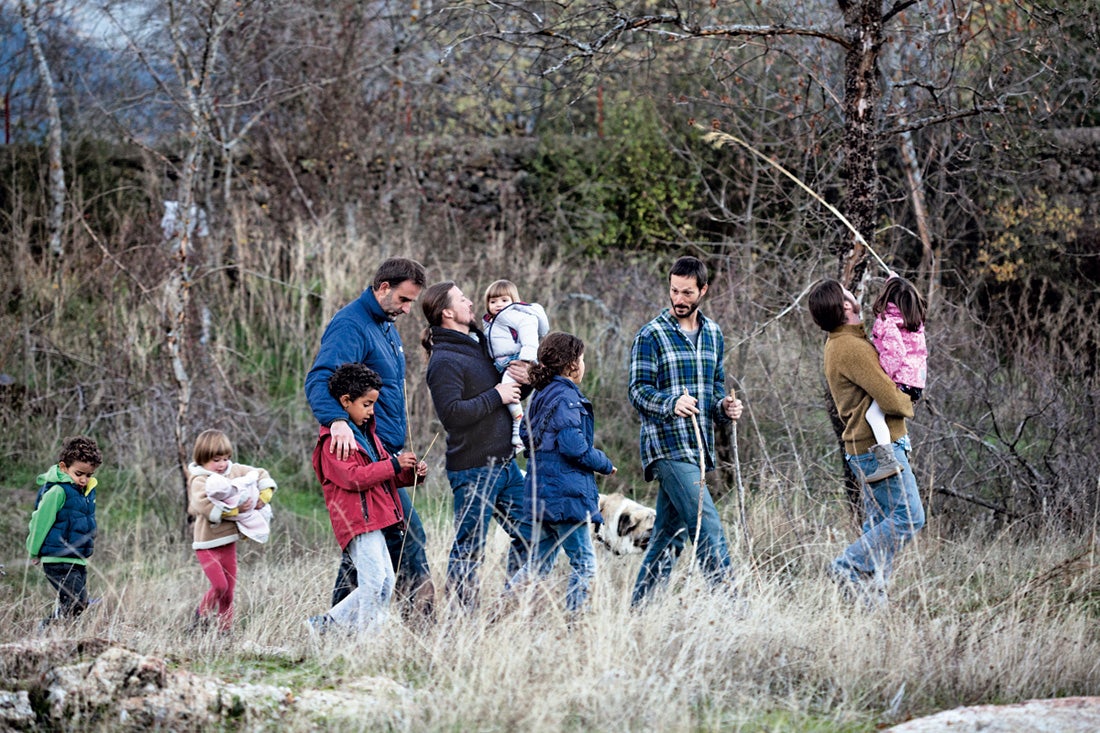 Benito, Ignacio, Juan y Nathan con sus hijos