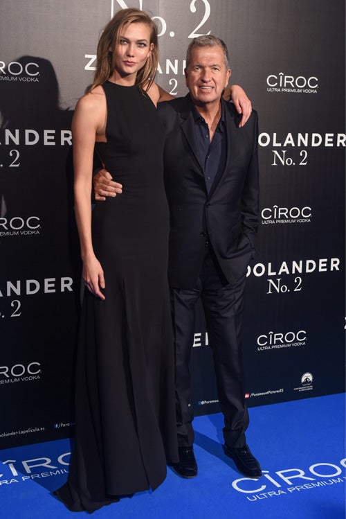 Karlie Kloss y Mario Testino en el estreno de 'Zoolander 2'