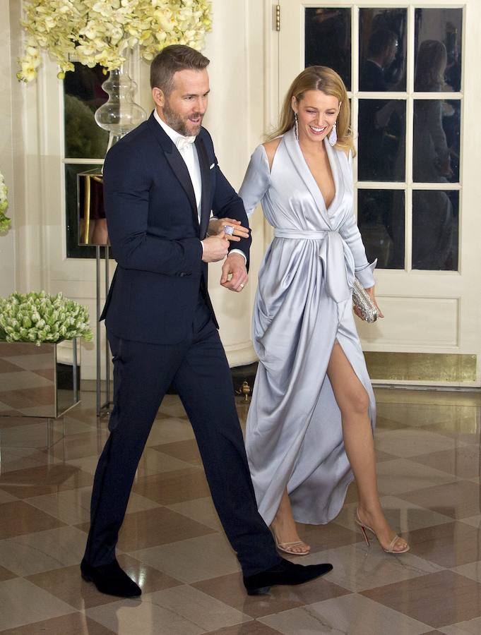 Ryan Reynolds y Blake Lively en la Casa Blanca