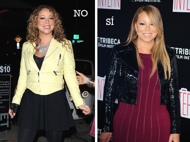 Dos looks de Mariah Carey con vestido y chaqueta