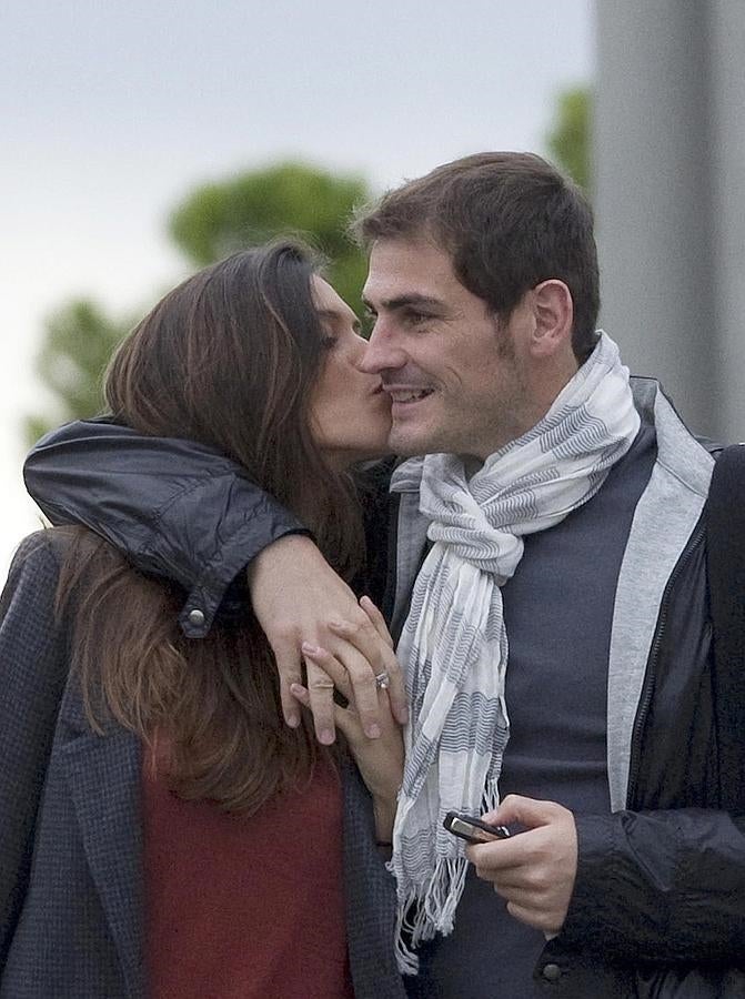 Iker Casillas y Sara Carbonero, beso tierno