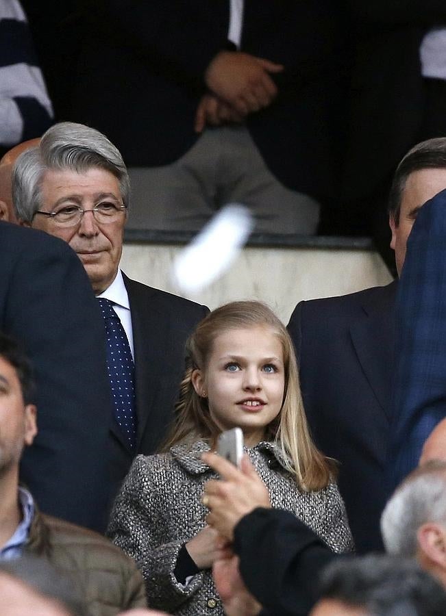 La Princesa Leonor acude por primera vez al palco de Vicente Calderón