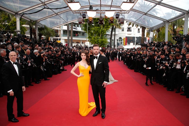 Anna Kendrik y Justin Timberlake en la alfombra roja de Cannes