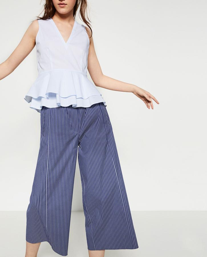 Zara reinventa la camisa oxford: culottes