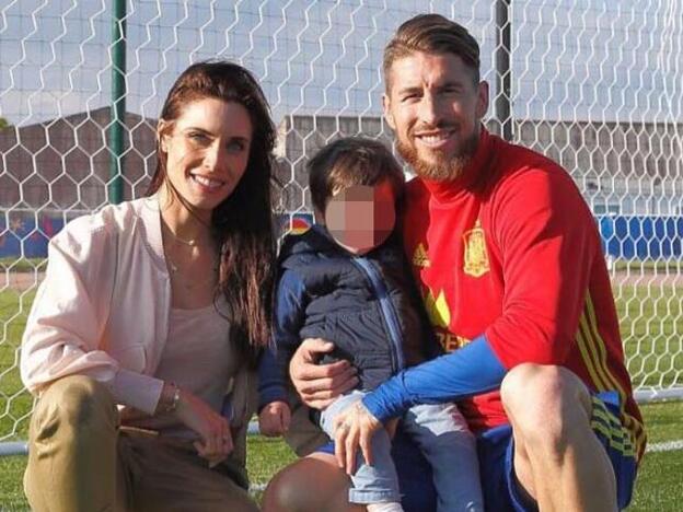 Sergio Ramos disfrutando de la visita de Pilar Rubio y Sergio Jr.