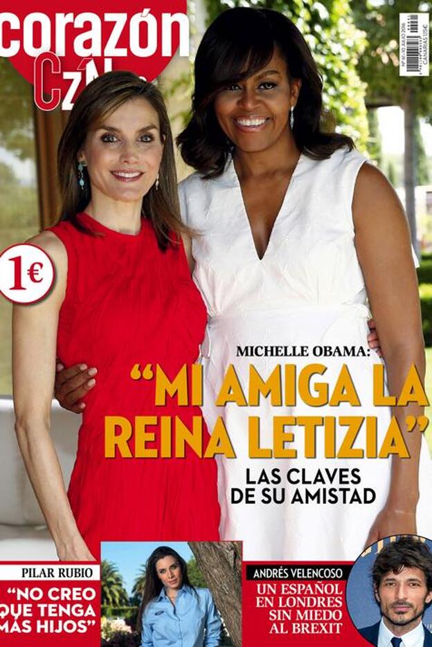 Michelle Obama junto a la Reina Letizia en su visita a España es la protagonista de la portada de Corazón Tve./Corazón