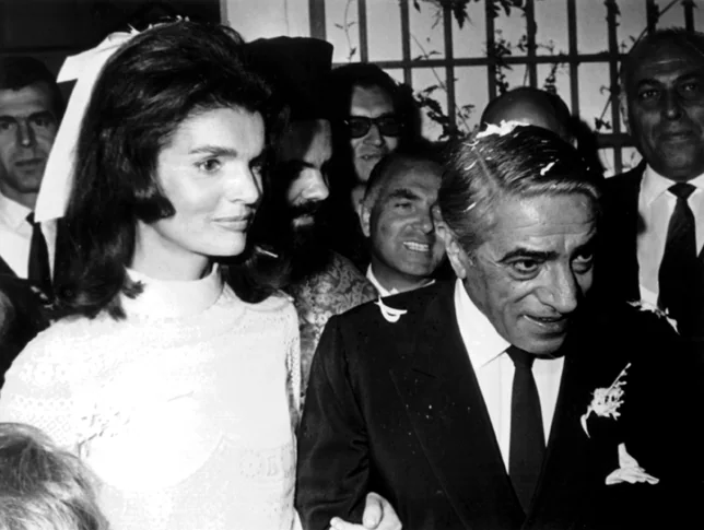 Jackie le día de su boda con Aristóteles Onassis