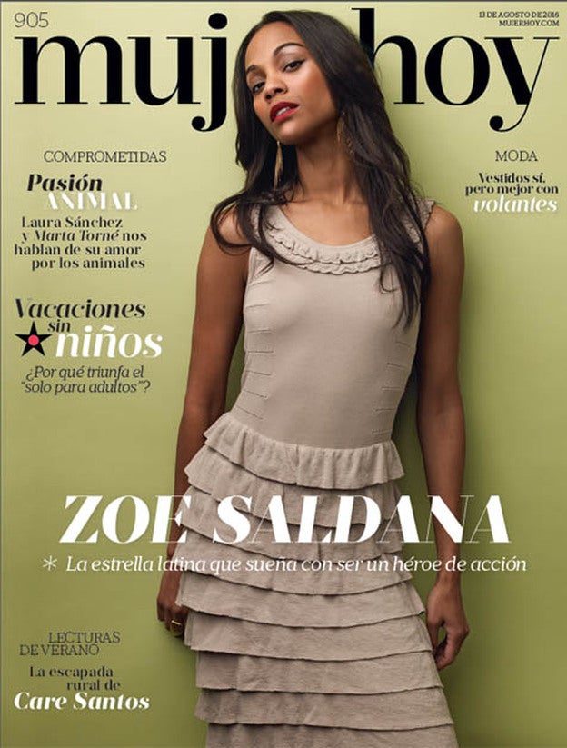 Zoe Saldana, en la portada de la revista 905 de Mujerhoy./ANDREW ECCLES