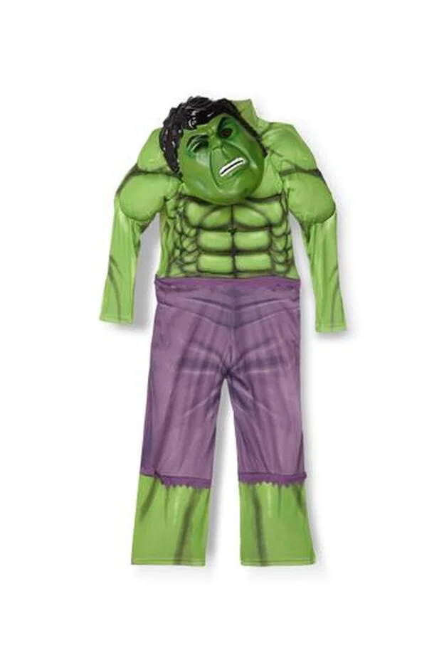 Disfraz con máscara de 'Hulk'.