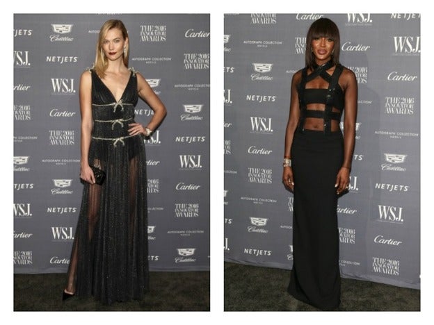 Duelo de estilo en negro entre Karlie Kloss y Naomi Campbell