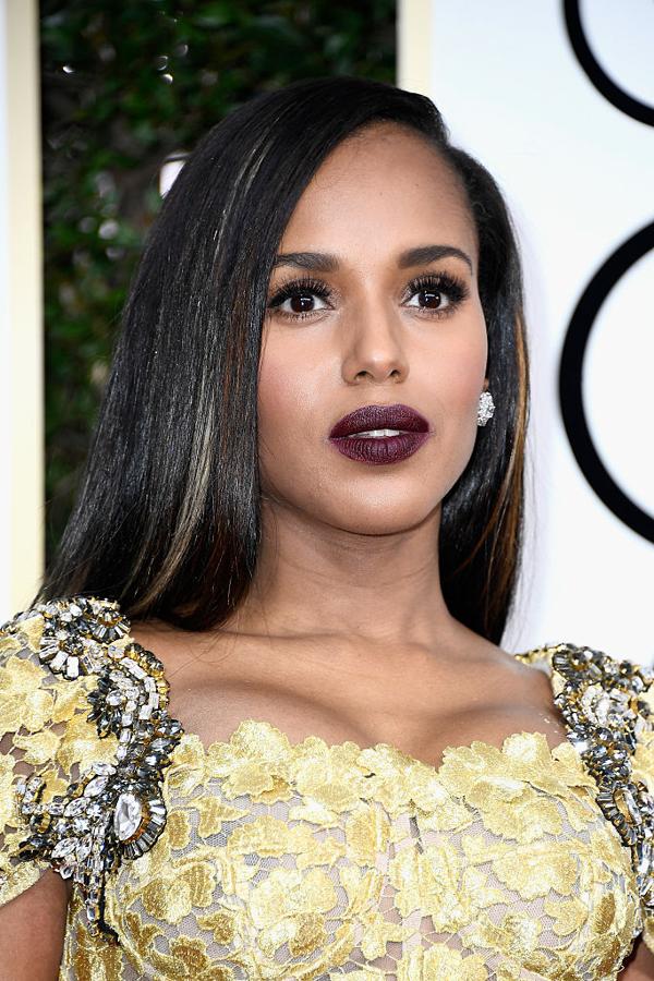 Los peinados y maquillajes de los Globos de Oro 2017: Kerry Washington