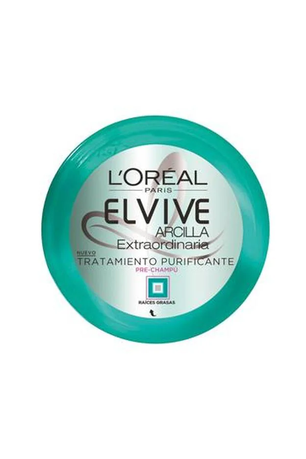 Tratamiento Purificante Pre Champú Arcilla Extraordinaria Elvive de L’Oréal Paris. Absorbe el exceso de grasa y purifica el cuero cabelludo. (4,95€)