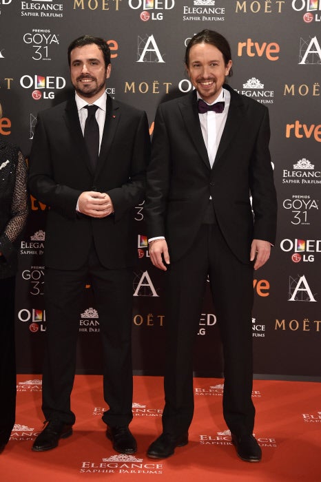 Goya 2017: Alberto Garzón y Pablo Iglesias en la alfombra roja