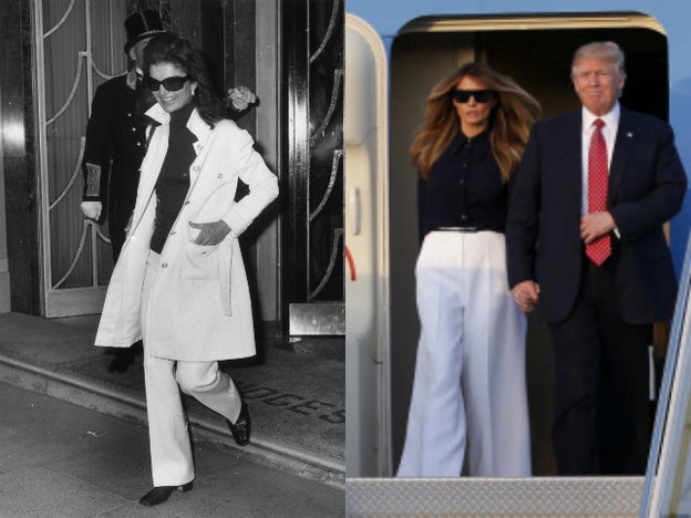 Jackie Kennedy y Melania Trump con el mismo tipo de look/GETTY