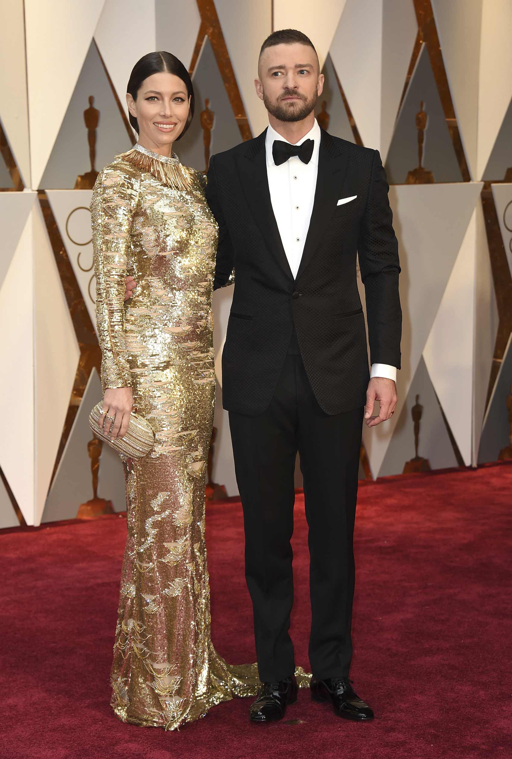 Las parejas en la alfombra roja de los Oscars 2017: Jessica Biel y Justin Timberlake