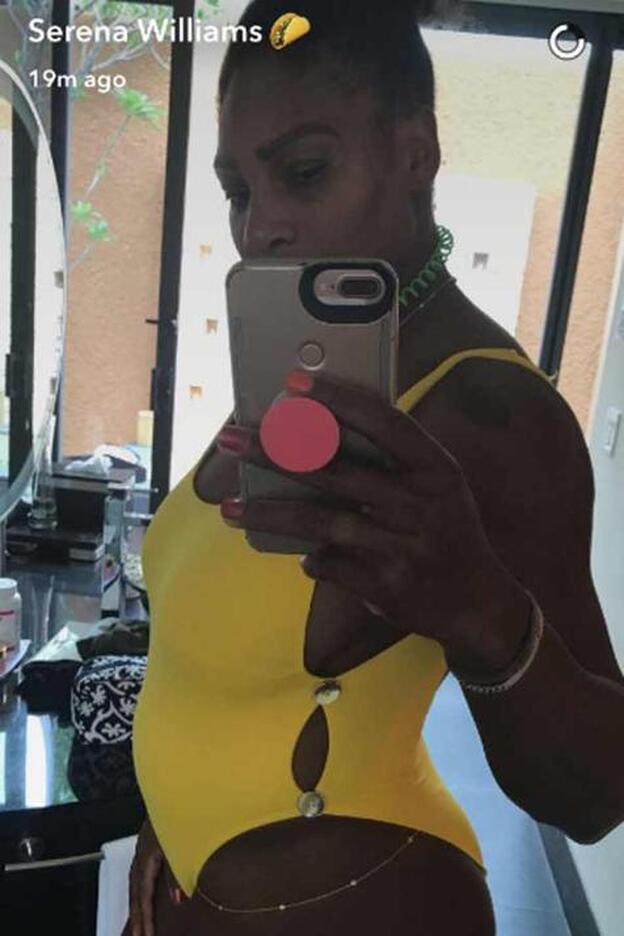 Esta es la foto con la que Serena Williams ha anunciado que está embarazada./snapchat.