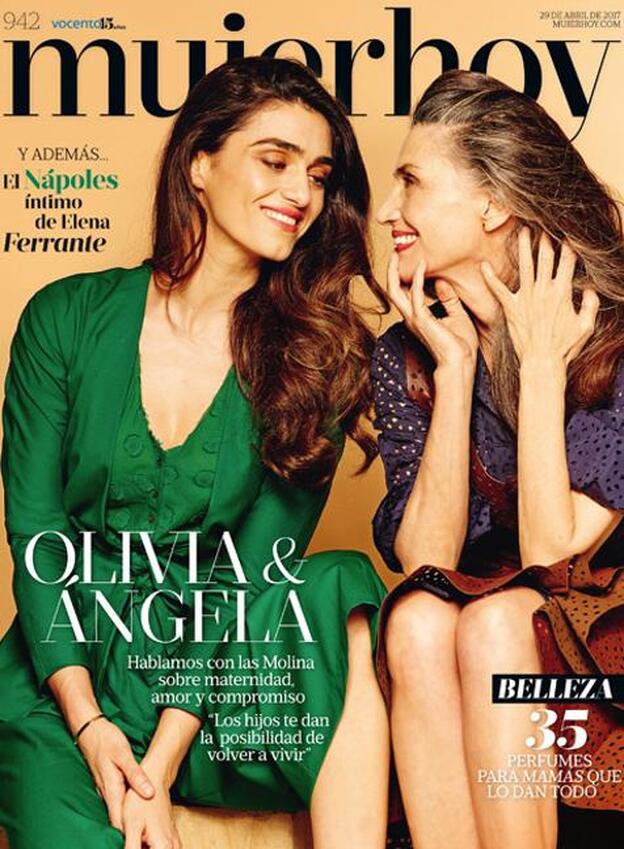 Olivia y Ángela Molina, en la portada de Mujerhoy./antón goiri