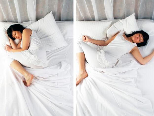 Una mujer durmiendo con diferentes posturas./Fotolia