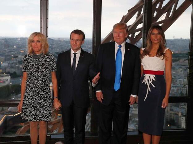 Brigitte Macron, Emmanuele Macron, Donald Trump y Melania Trump./gtres