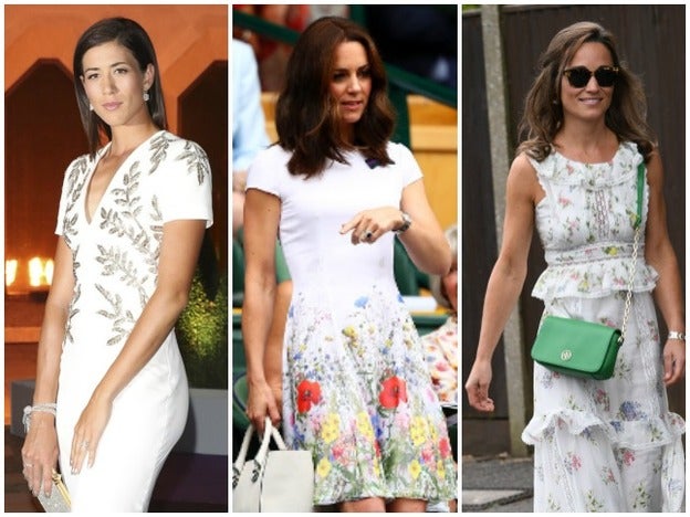 Por qué el blanco siempre es una buena opción, por Garbiñe Muguruza y Pippa y Kate Middleton