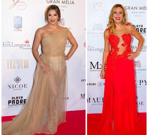 Eva Longoria y Ana Obregón apuestan por las transparencias en la gala Global Gift