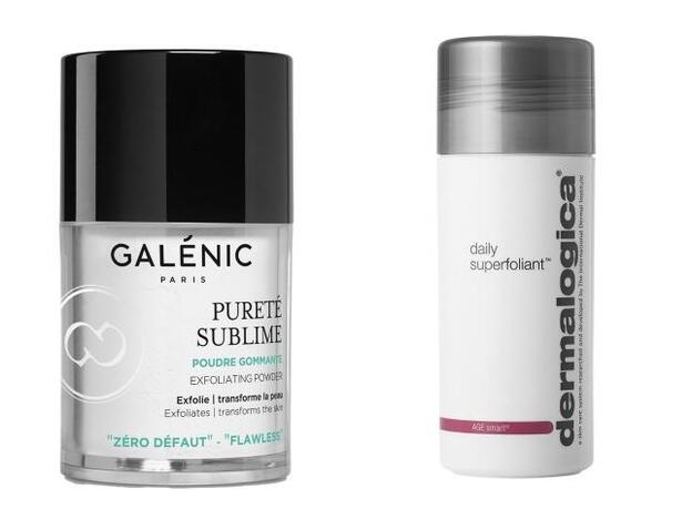 En polvo. Daily Superfoliant de Dermalogica (21,61 euros). Pureté Sublime Polvo Exfoliante de Galénic (28,95 euros).