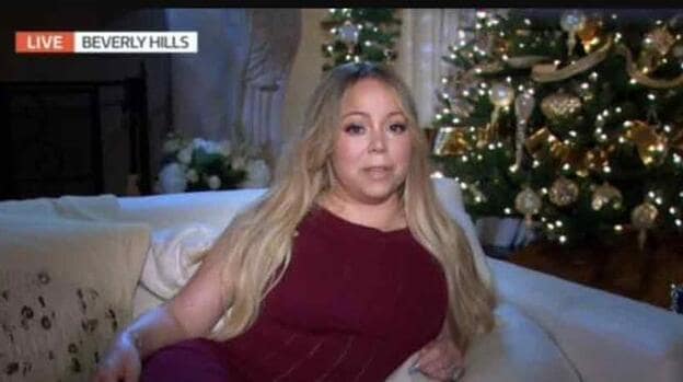 Imagen de Mariah Carey durante la entrevista que le ha valido las críticas./twitter.