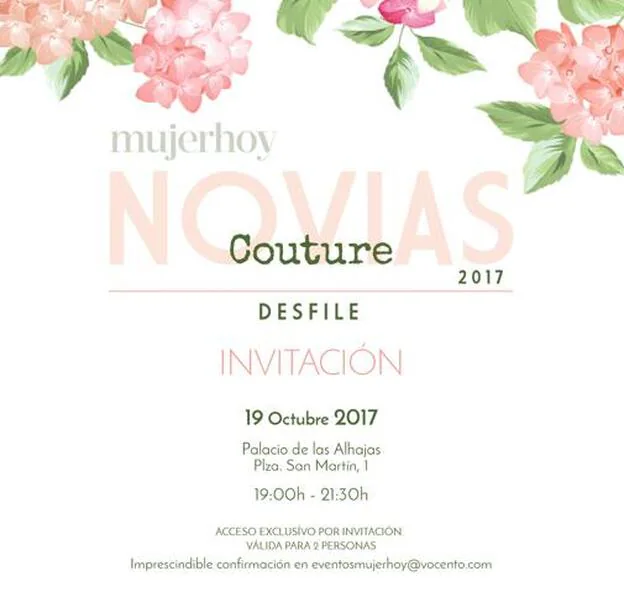 Si estás organizando tu boda, ¡ven a Mujerhoy Novias Couture 2017!