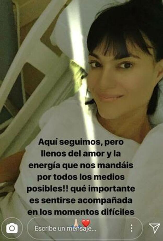 Irene Villa durante su ingreso en el hospital, agradece los mensajes de apoyo.