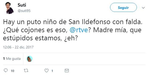 Uno de los Tweets.