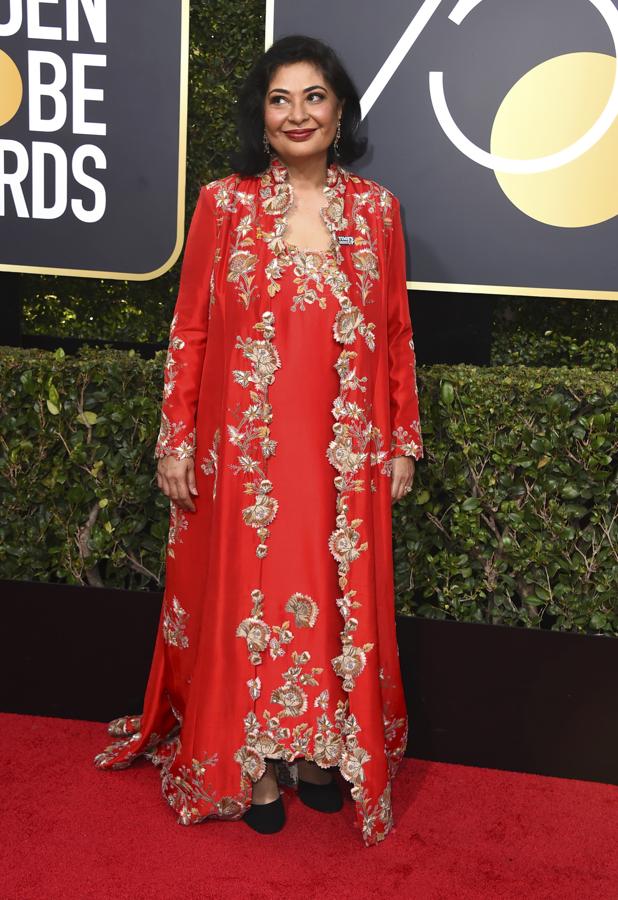 Alfombra roja de los Globos de Oro 2018: el vestido de la Presidenta de la HFPA