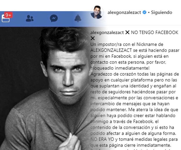 Alex González, Silvia Abascal y otros famosos suplantados en la red