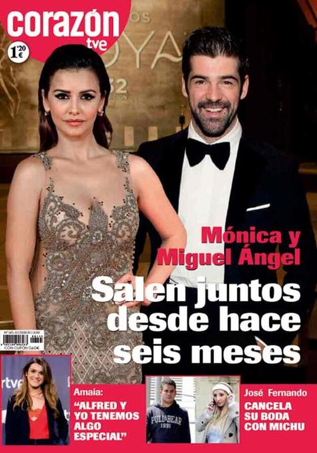 Miguel Ángel Muñoz y Mónica Cruz, juntos desde hace seis meses, portada de 'Corazón'
