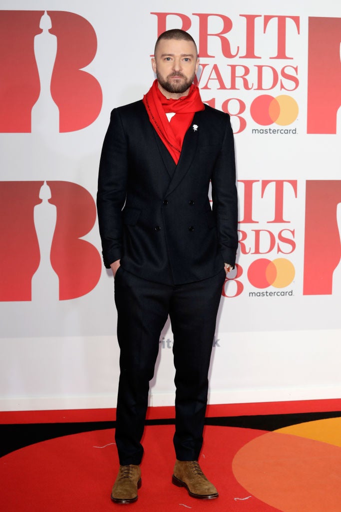 El look de Justin Timberlake en la alfombra roja de los Brit Awards 2018