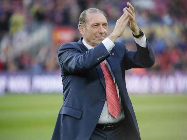 Quini durante un homenaje en el Camp Nou en 2016./cordon press.