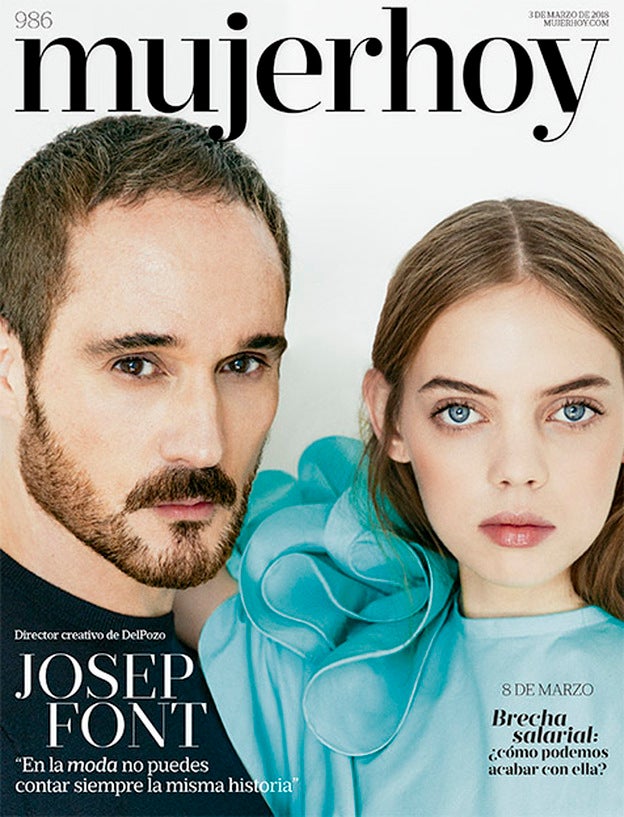 Josep Font, director artístico del DelPozo y la top Mariana Zaragoza, posan para la portada en una imagen de Javier Biosca. Estilismo de Eva Barrallo./JAVIER BIOSCA