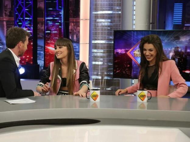 Aitana y Ana Guerra durante su visita a 'El Hormiguero'./antena 3.