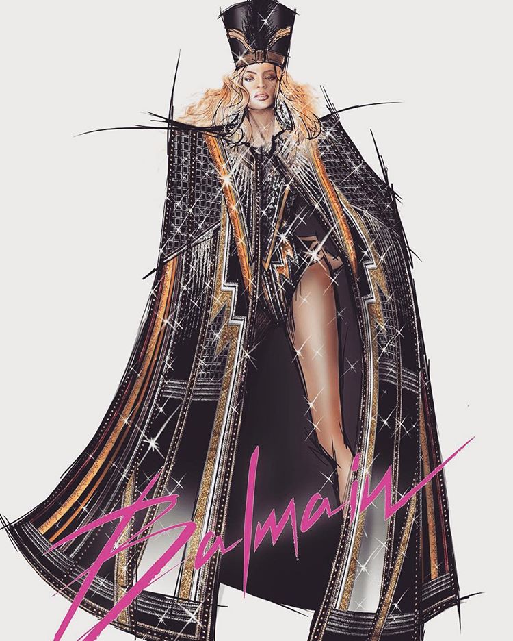 Así dibujó Olivier Rousteing los modelazos de Beyoncé en Coachella